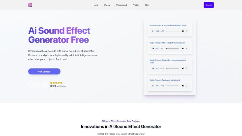 Free AI Sound Effect Generator AI Tool image