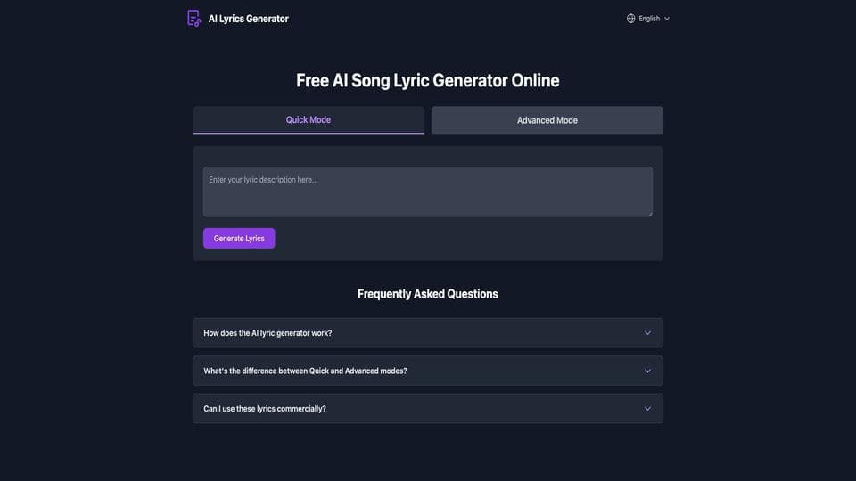 Free AI Lyrics Generator AI Tool image