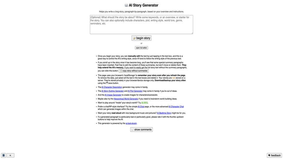 Free AI Story Generator AI Tool image