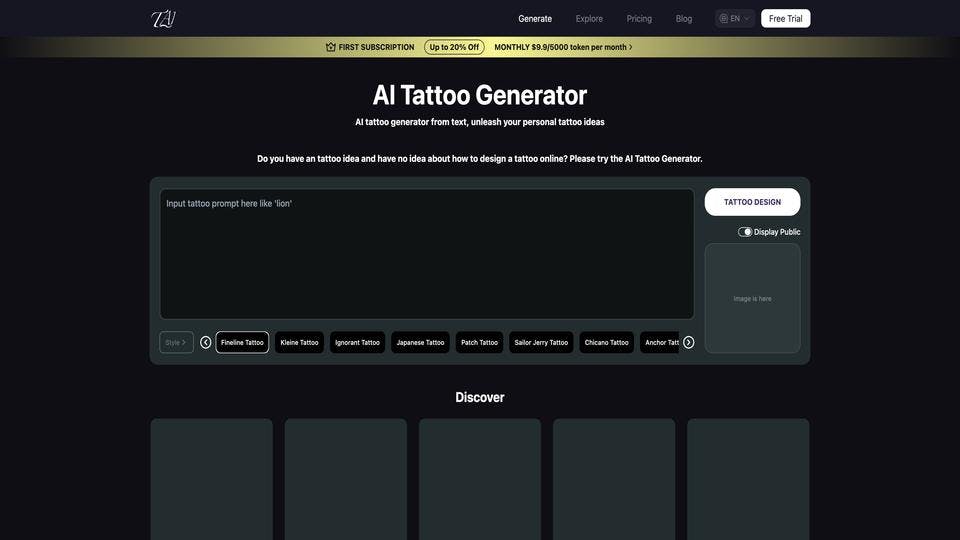 Free AI Tattoo Generator AI Tool image