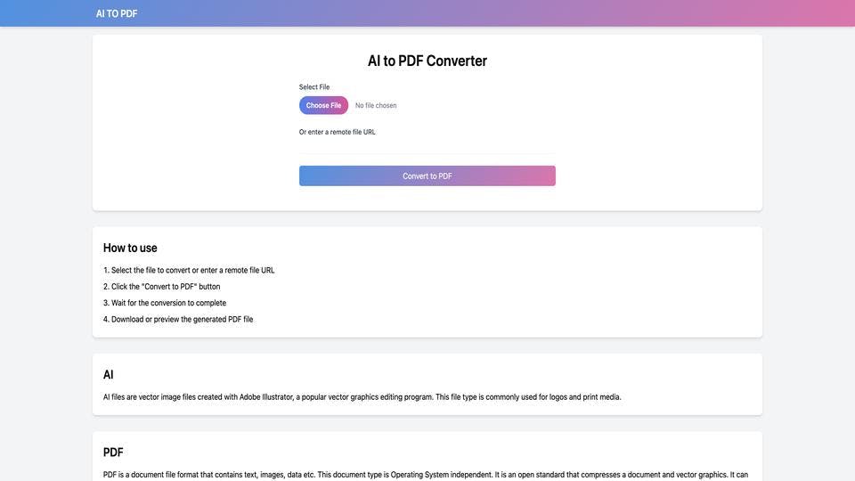 Free AI to PDF AI Tool image