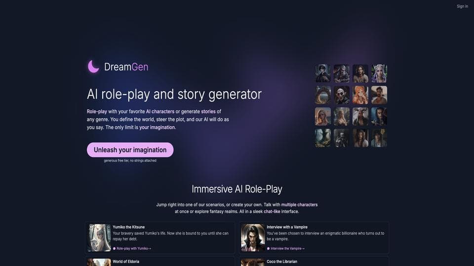 Free DreamGen AI Tool image