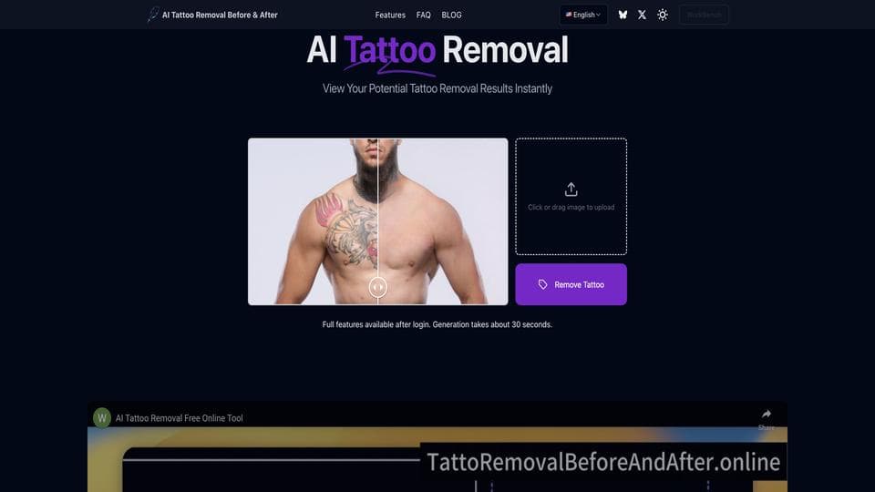 Free Tattoo Removal Preview AI Tool image