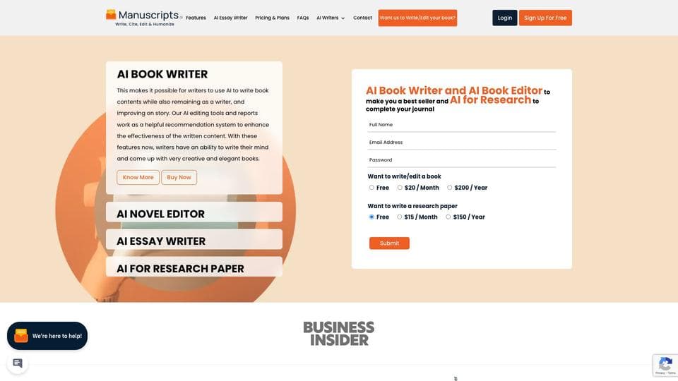 Free Manuscripts AI AI Tool image