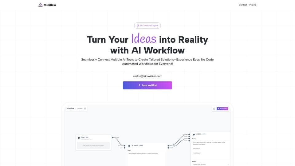 Free Miniflow AI Tool image