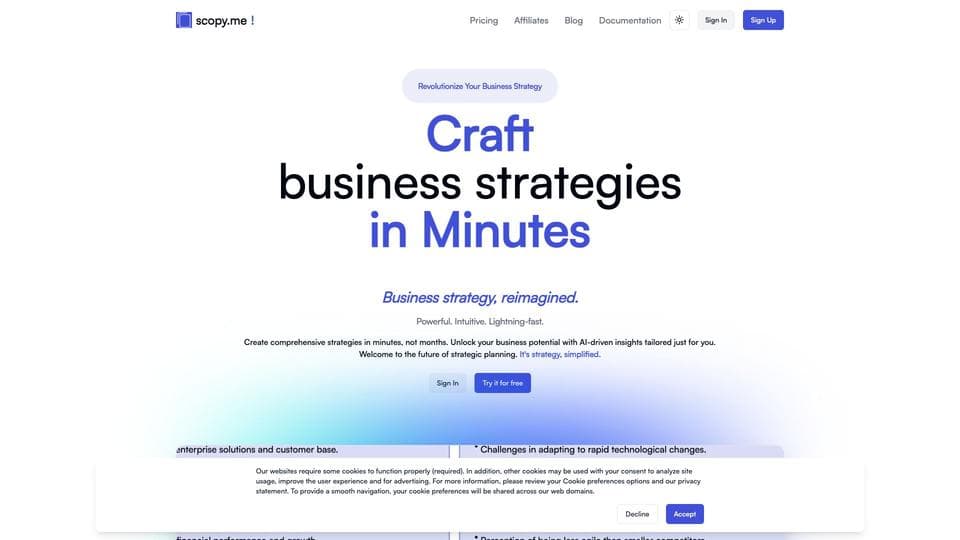 SCOPY.ME Review: Revolutionizing Strategic Business Planning with AI-Powered Analysis