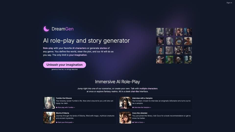 Free DreamGen AI Tool image