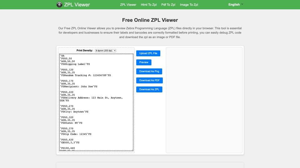 Free ZPL Viewer AI Tool image