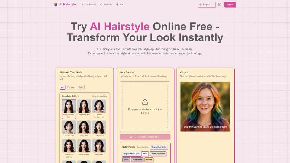 AI Hairstyle Design Interface