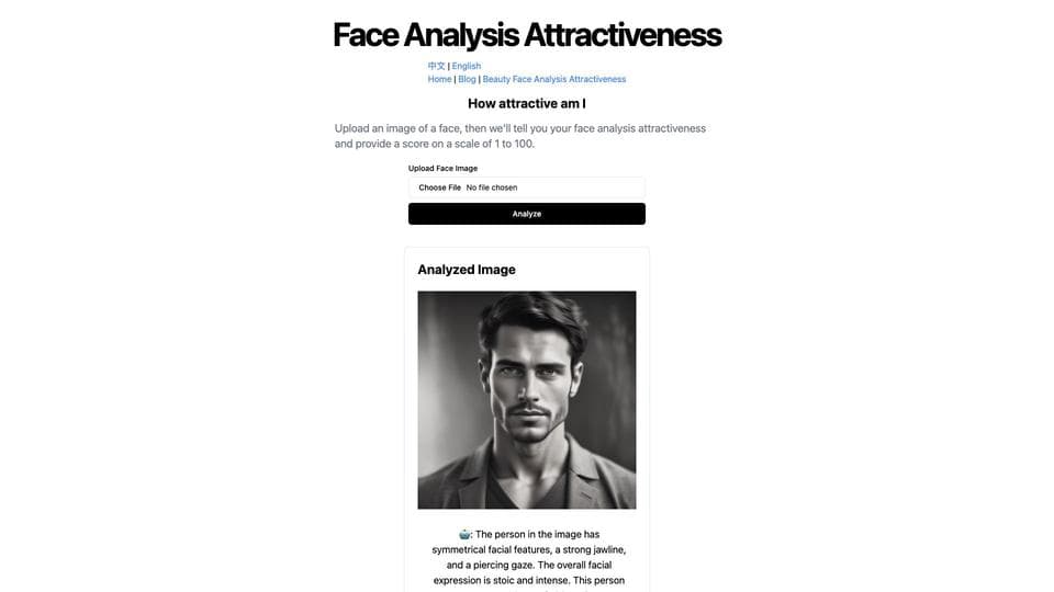 Free Face Analysis Attractiveness AI Tool image