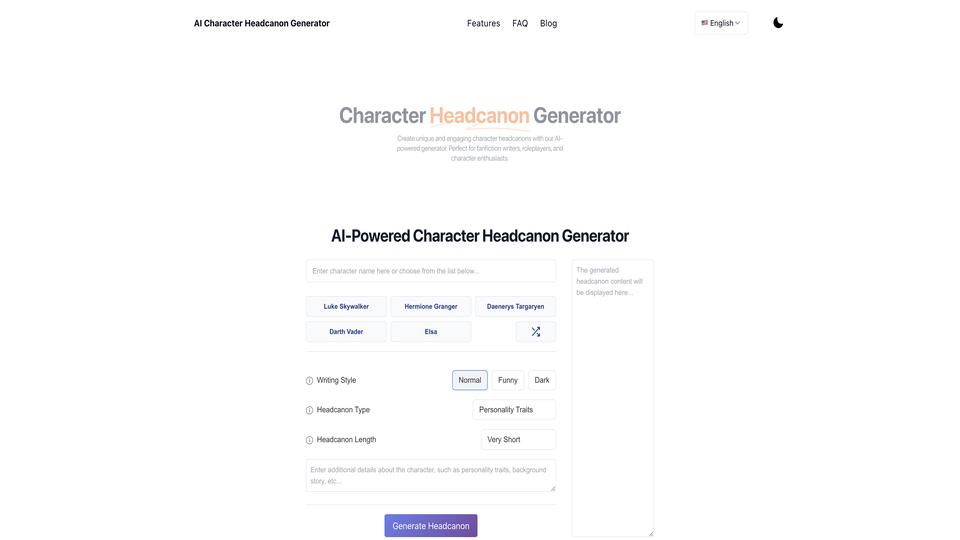 Free AI Character Headcanon Generator AI Tool image