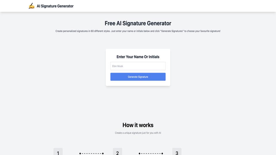 Free AI Signature Generator AI Tool image