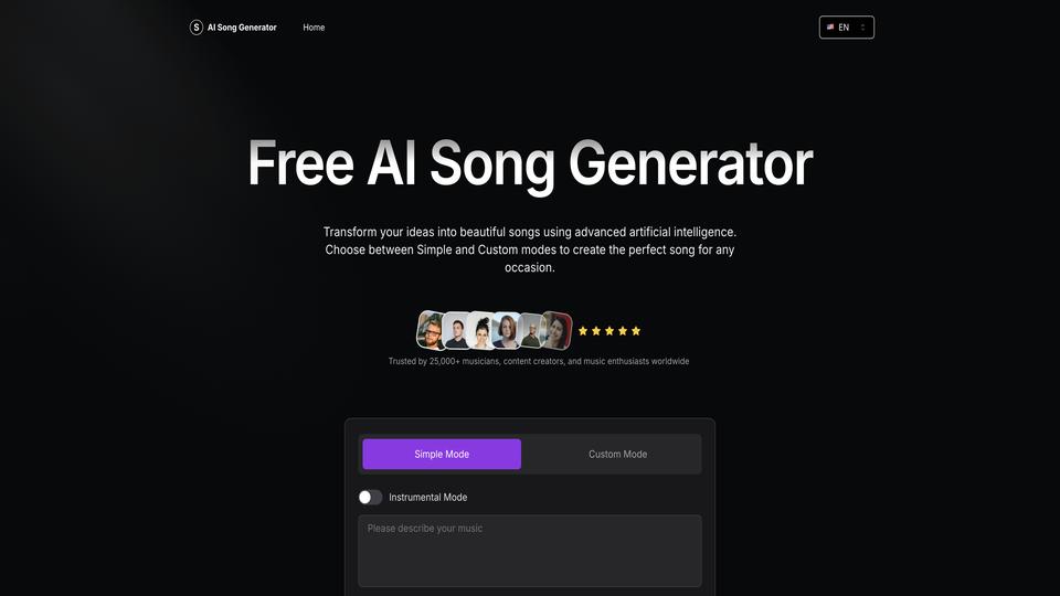 Free AI Song Generator AI Tool image