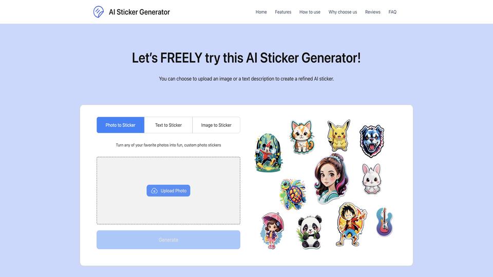 Free AI Sticker Generator AI Tool image