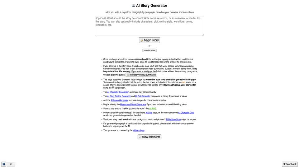 Free AI Story Generator AI Tool image