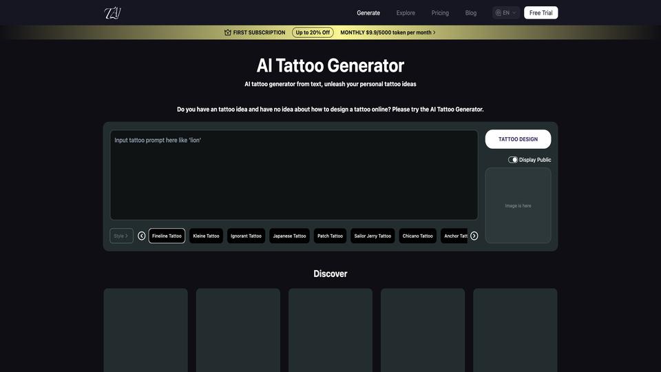 Free AI Tattoo Generator AI Tool image