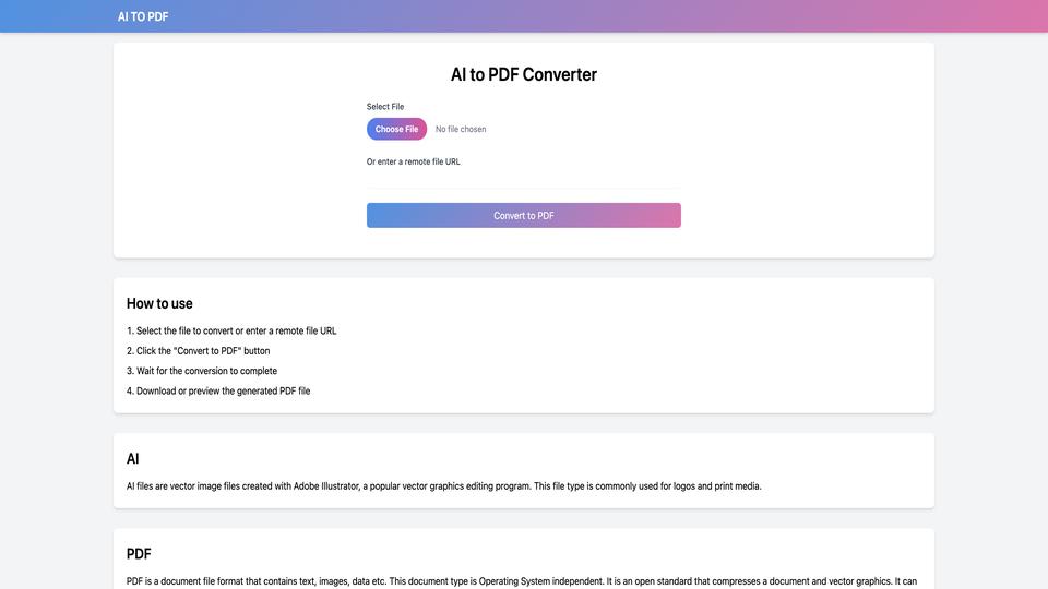 Free AI to PDF AI Tool image