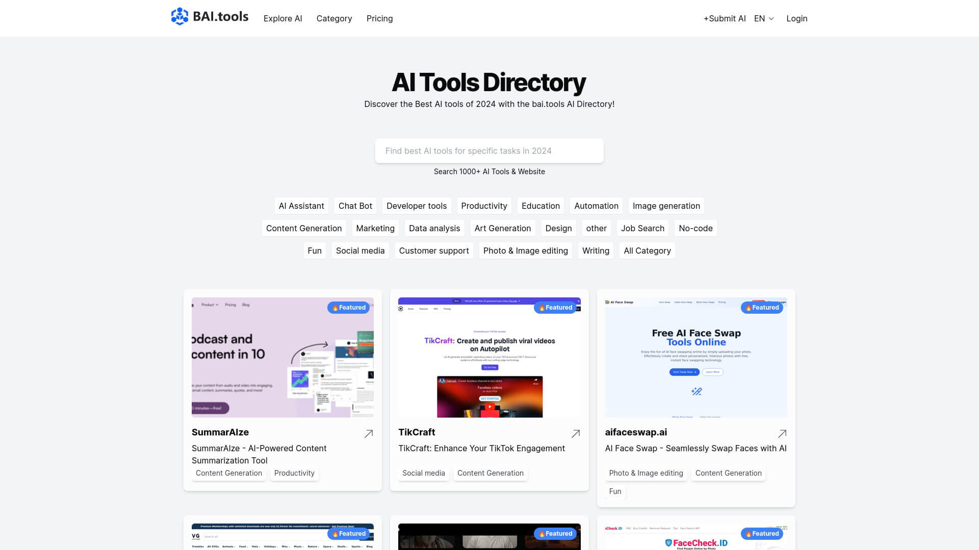 Free Best AI Tools Directory AI Tool image