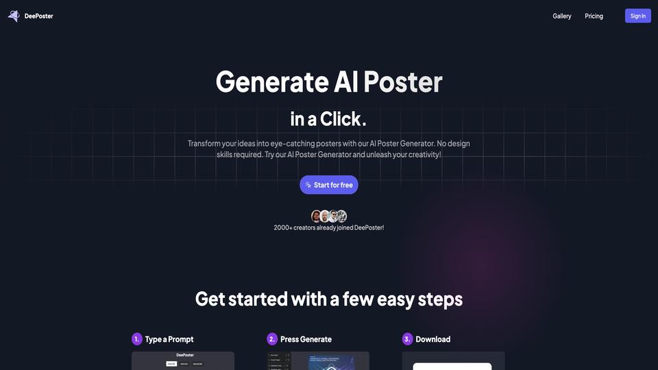 Free DeePoster AI Tool image