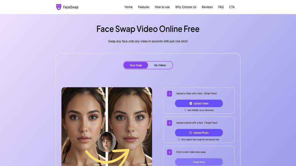 Free FaceSwap Video AI Tool image