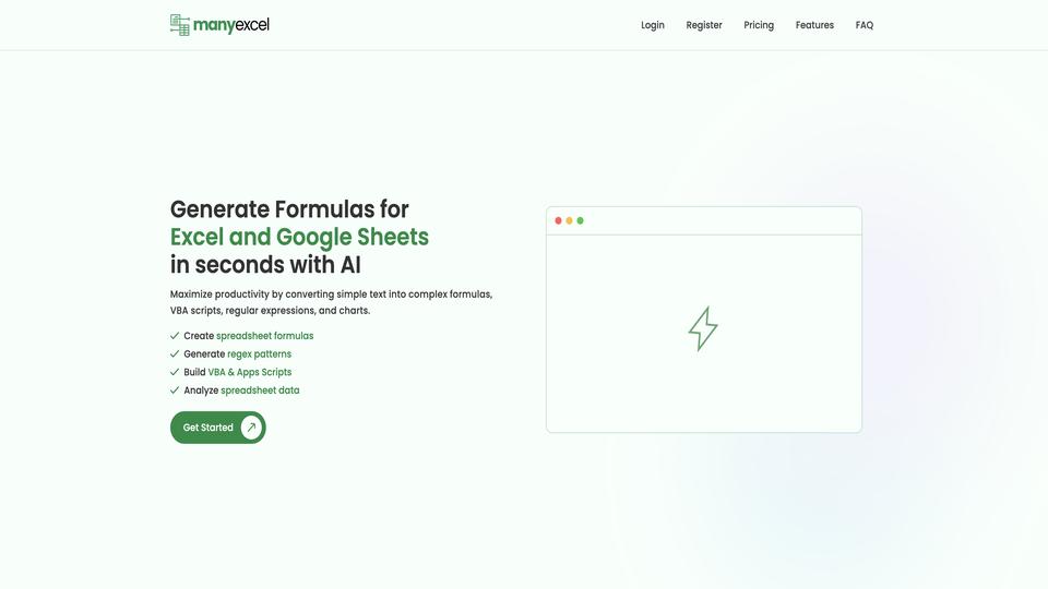 Free ManyExcel AI Tool image