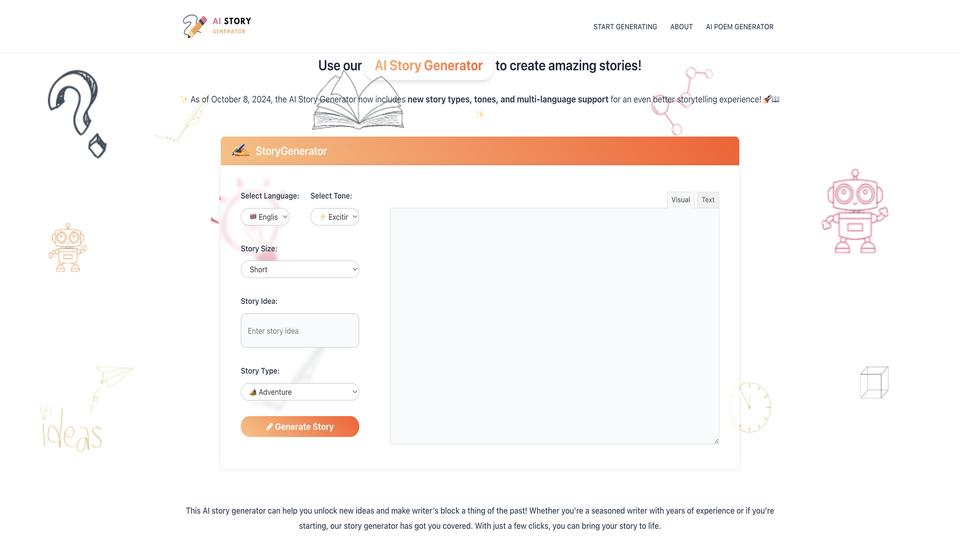 Free Story Generate AI Tool image