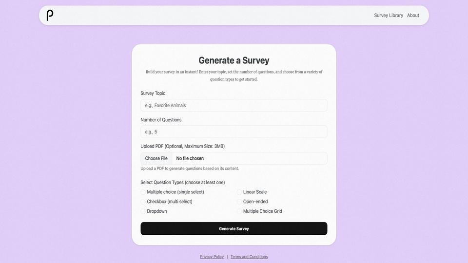 Free Survey Generator AI Tool image