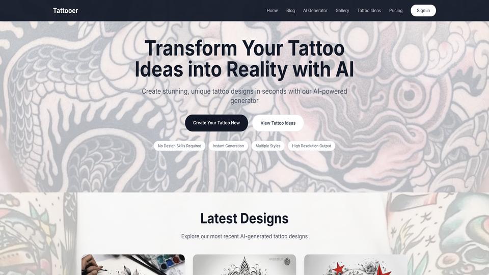 Free Tattooer AI Tool image